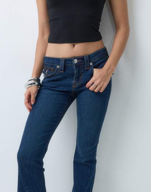 True Religion jean évasé Joey Flap taille mi-haute en bleu indigo clair, 3 de 5