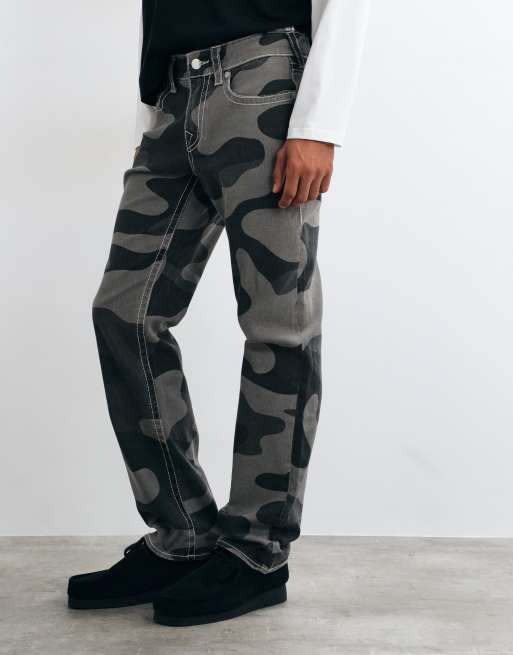 True Religion jean Ricky à rabat coupe ample en sergé camouflage noir, 4 de 5