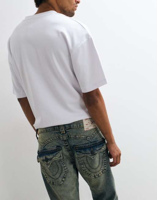 True Religion jean Ricky coupe droite à poches à rabat Jimmy délavé bleu clair, 4 de 5