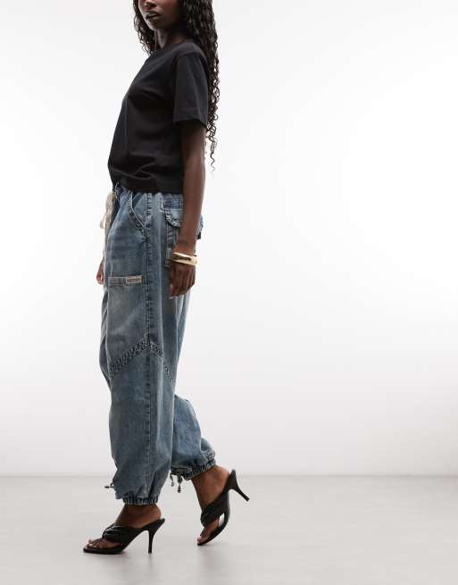 True Religion jeans baggy in denim lavaggio medio blu, 2 di 5