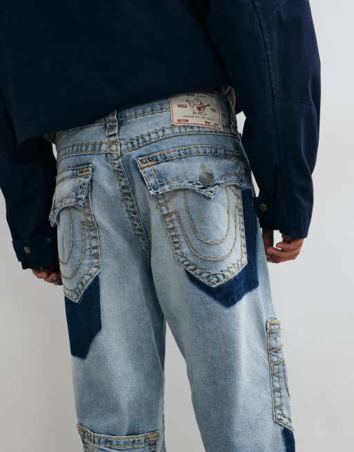 True Religion jeans loose fit Bobby Super T con tasche con patta in lavaggio chiaro blu, 4 di 5