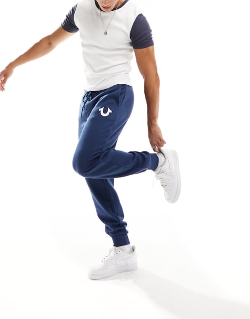 True Religion jersey joggers in navy ASOS