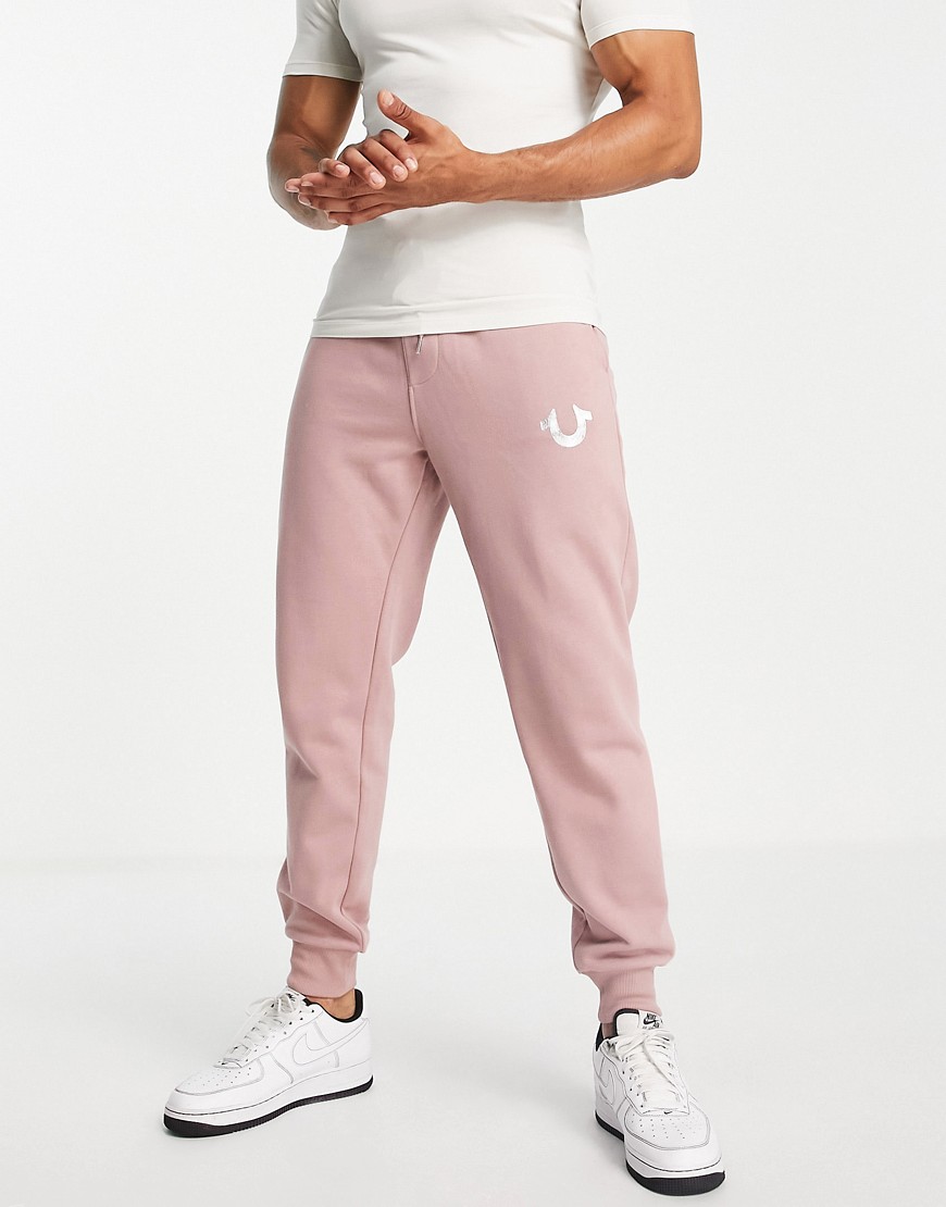 True Religion Jersey Sweatpants In Pink