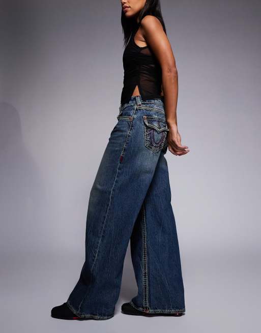 True Religion - Jessie - Jean ultra baggy - Bleu foncé délavé, 2 de 5