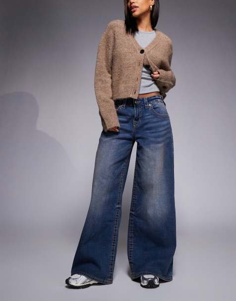 True Religion – Jessie – Niebieskie bardzo luźne jeansy - view 1