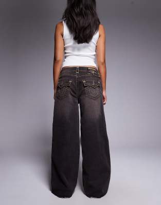 True Religion Jessie Super Baggy Flap Pocket Jeans In White