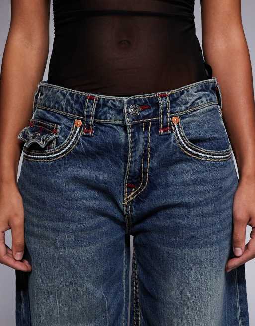 True Religion Jessie super baggy jeans in dark wash blue, 5 of 5