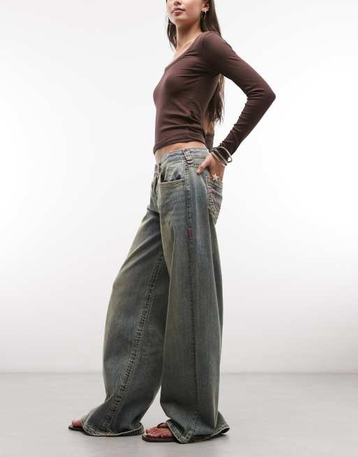 True Religion Jessie super baggy jeans in stone wash blue, 2 of 5
