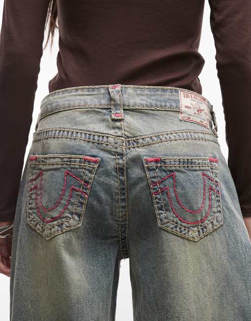True Religion Jessie super baggy jeans in stone wash blue, 4 of 5