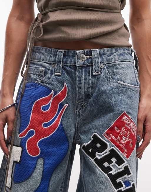 True Religion - Jessie - Superposede jeans med mærkedetalje i lyseblå vask, 4 af 5