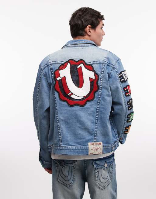 True Religion – Jimmy – Niebieska kurtka w stylu varsity, część zestawu, 3 z 5