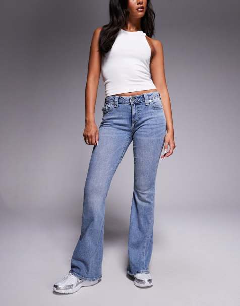 True Religion - Joey - Jean évasé à taille mi-haute avec poches à rabat - Bleu clair délavé - view 1