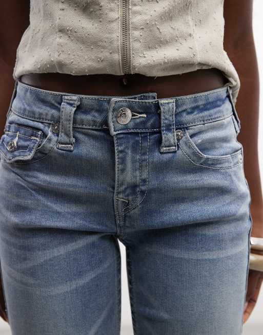 True Religion - Joey - Jean évasé à taille mi-haute avec poches à rabat - Bleu clair délavé, 4 de 5