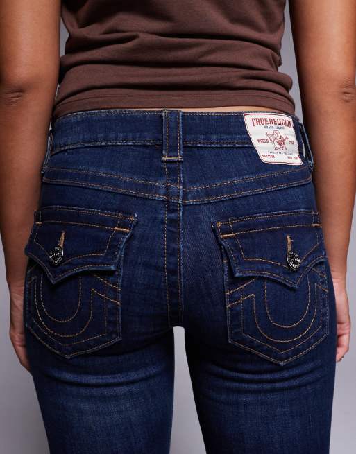True Religion - Joey - Jean évasé à taille mi-haute avec poches à rabat - Indigo, 5 de 5