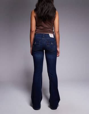 True Religion Joey Mid Rise Flared Jeans With Flap Pockets In Blue