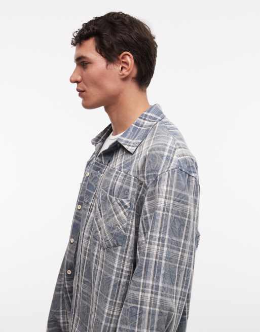 True Religion – Kariertes, langärmliges Flanellhemd in ausgeblichener Used-Optik, 5 von 5