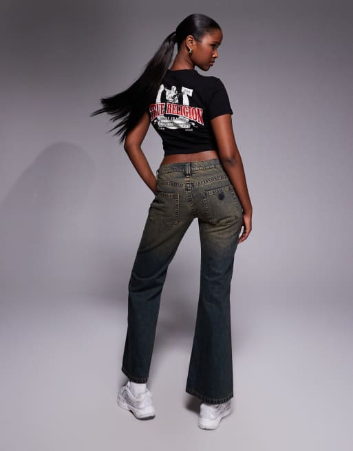 True Religion logo baby tee with back print in black, 2 of 4
