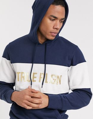 true religion color block hoodie