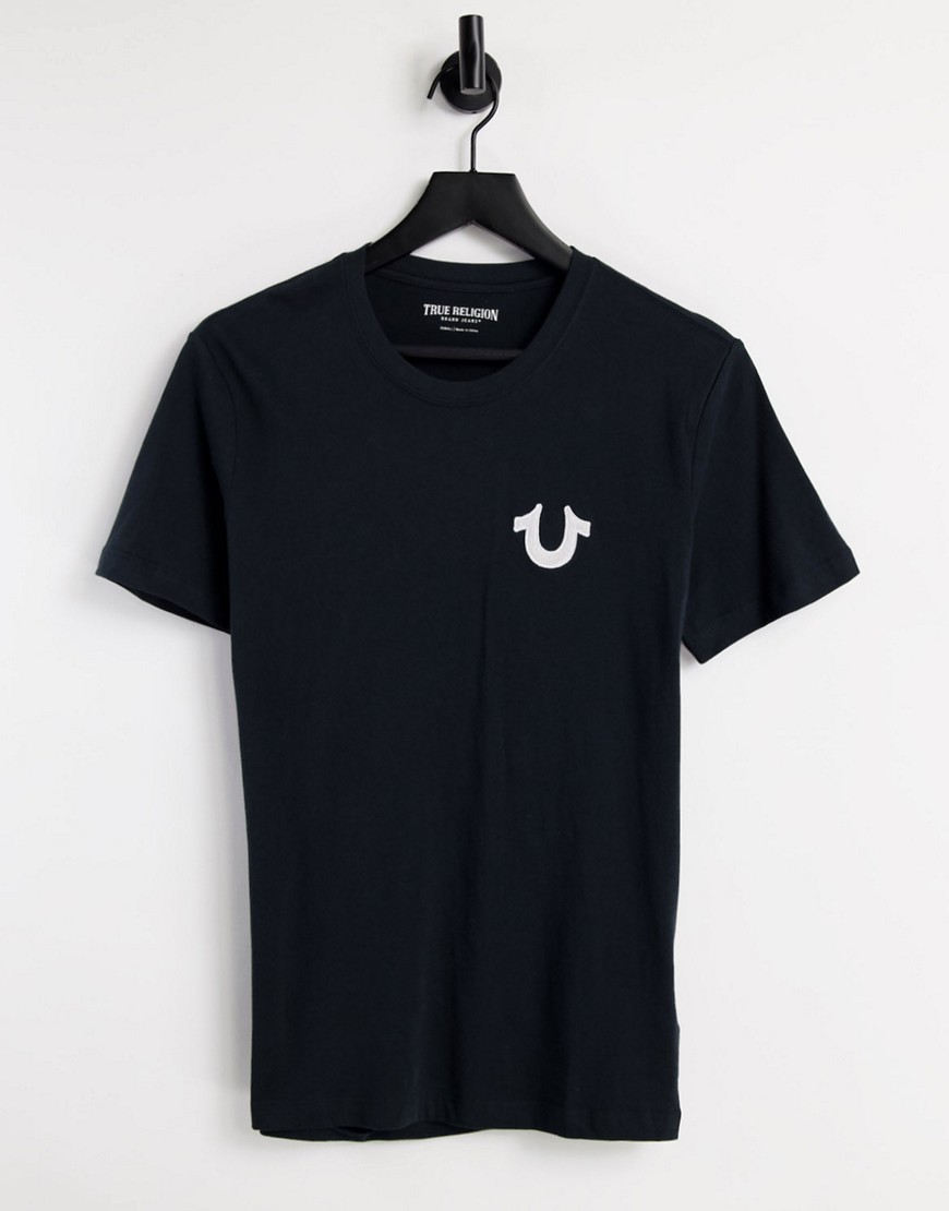 True Religion logo crew neck T-shirt-Black