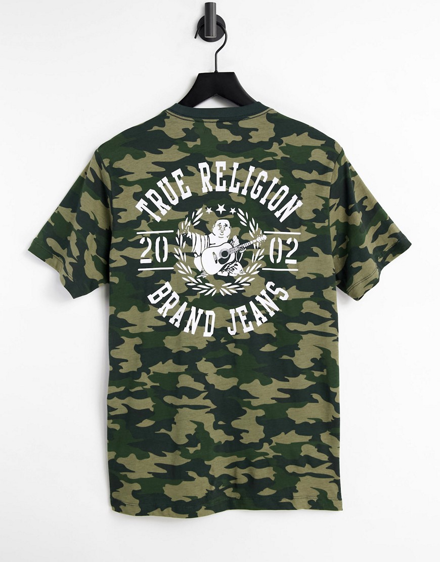 True Religion logo crew neck T-shirt-Green