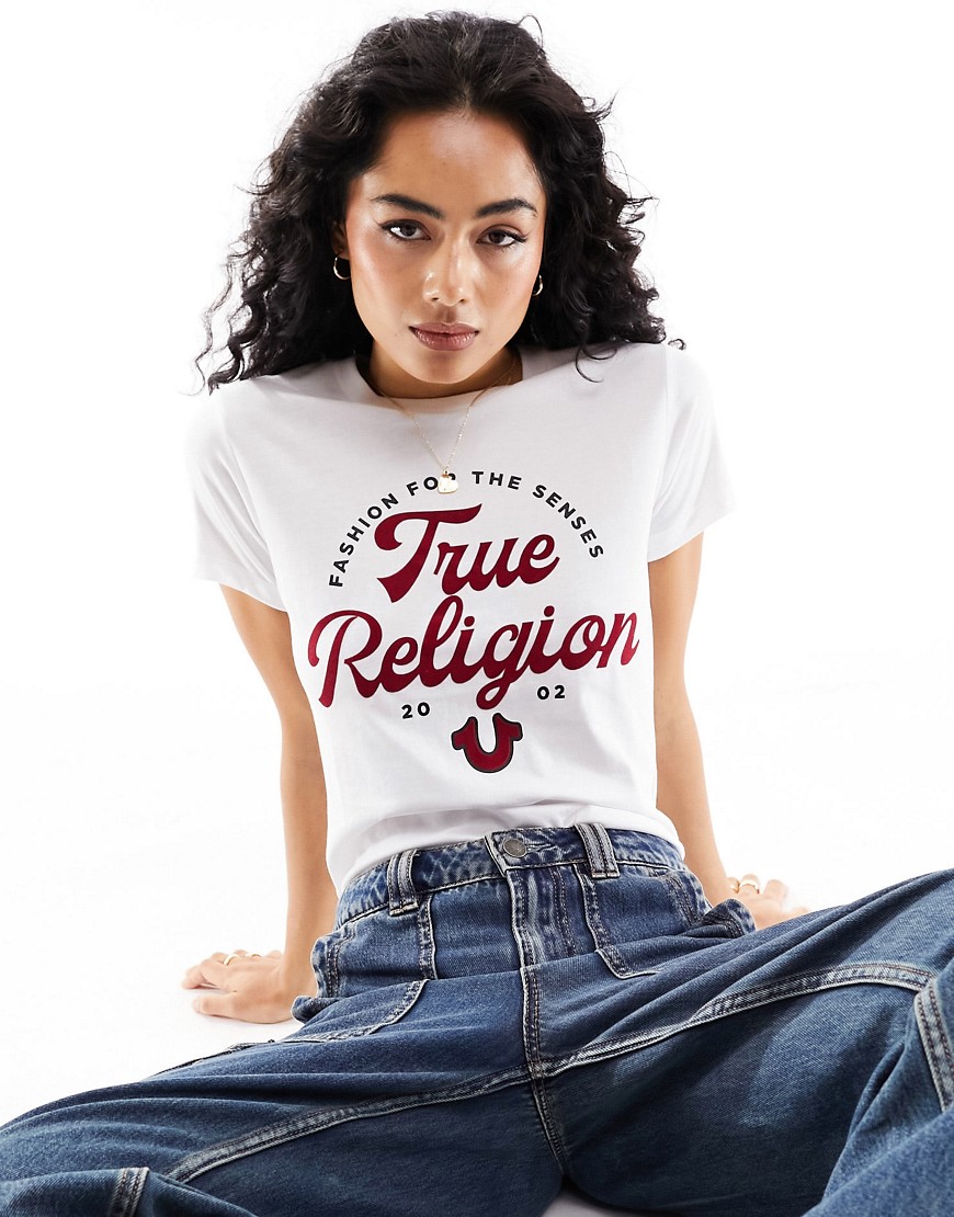 True Religion logo tee in white
