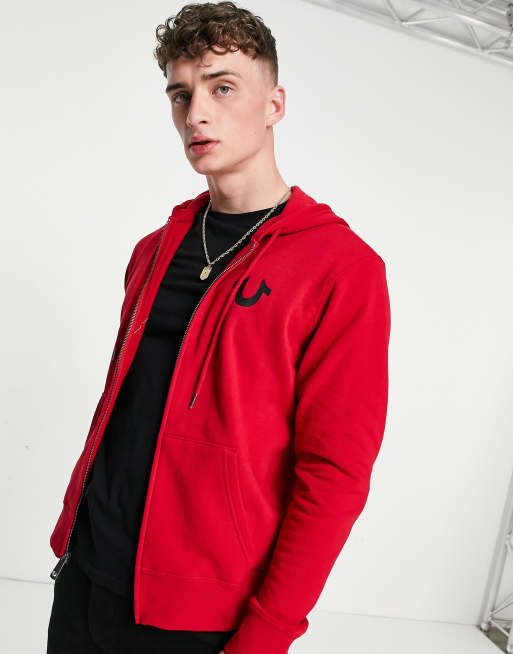 True religion red zip hotsell up hoodie