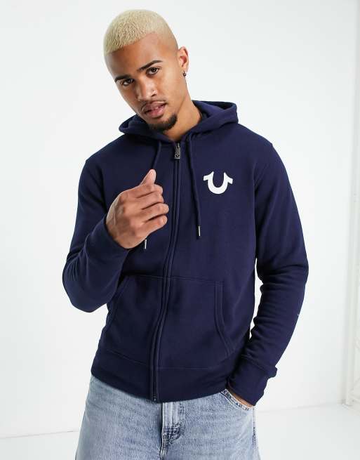 True Religion Zip Up Hoodie in Pink - ASOS Outlet