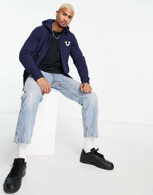 True Religion Zip Up Hoodie in Black - ASOS Outlet