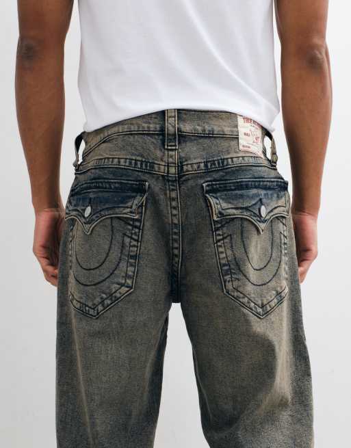 True Religion loose fit bobby flap pocket jeans in washed brown, 5 of 5