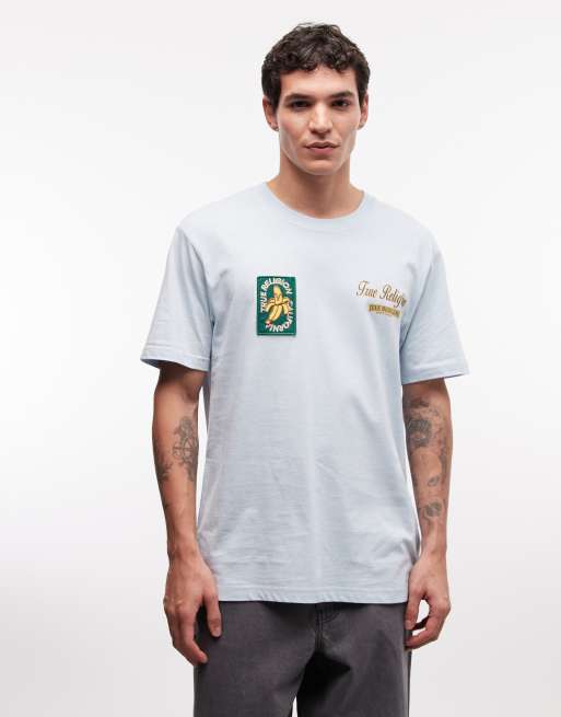 True Religion - Lyseblå T-shirt med mærke- og frugtprint, 2 af 5