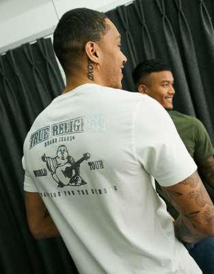 all white true religion shirt