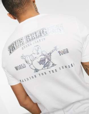 true religion metallic print t shirt