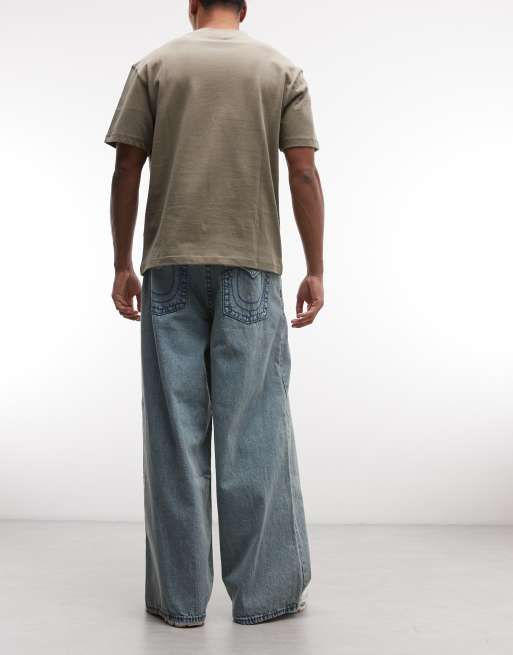 True Religion - Mikey Big T - Jean ultra baggy - Bleu clair teinté délavé, 2 de 5