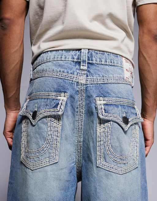 True Religion - Mikey - Jean ultra baggy avec poches à rabat - Bleu délavé, 4 de 5