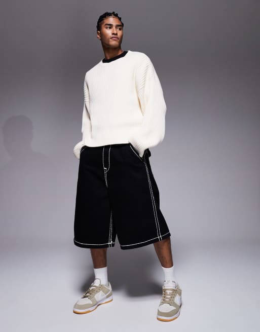True Religion – Mikey – Mörkt indigoblå, extra stora shorts 