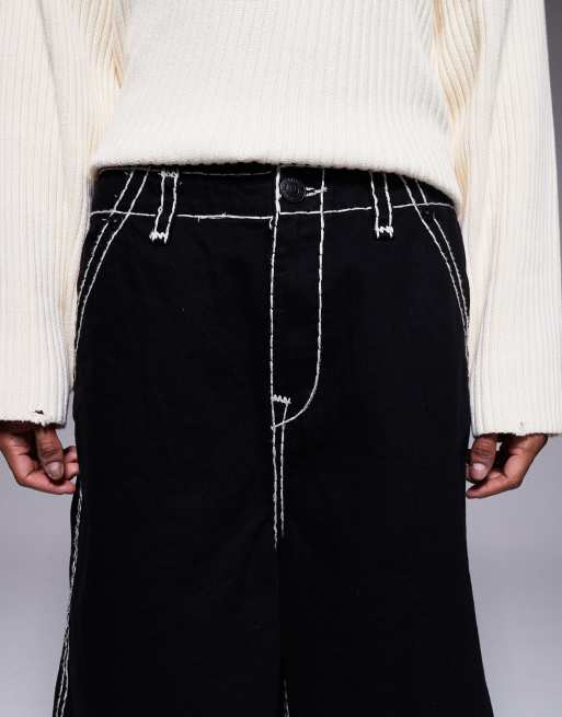 True Religion mikey super wide T jorts in dark indigo | ASOS