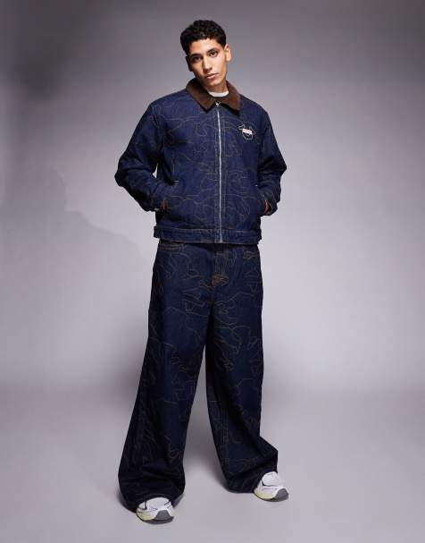 True Religion – Mikey – Superweite Jeans in dunkelblauer Waschung, Kombiteil - view 1