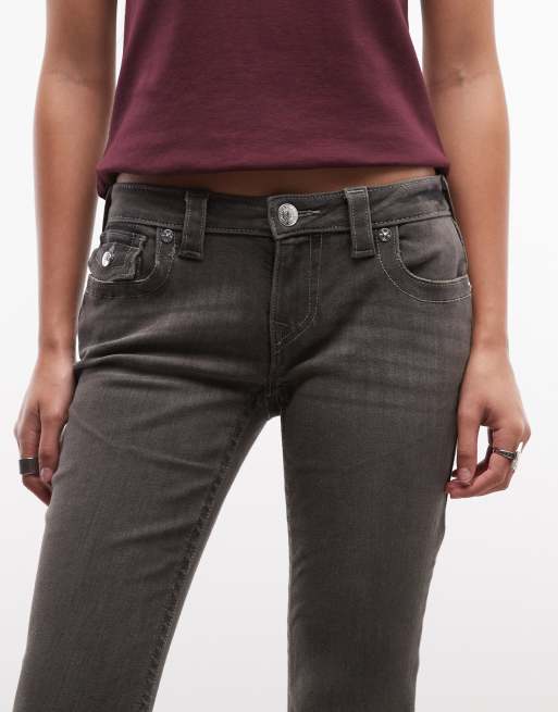 True Religion – Mörkgrå, utsvängda jeans med låg midja, 5 av 5
