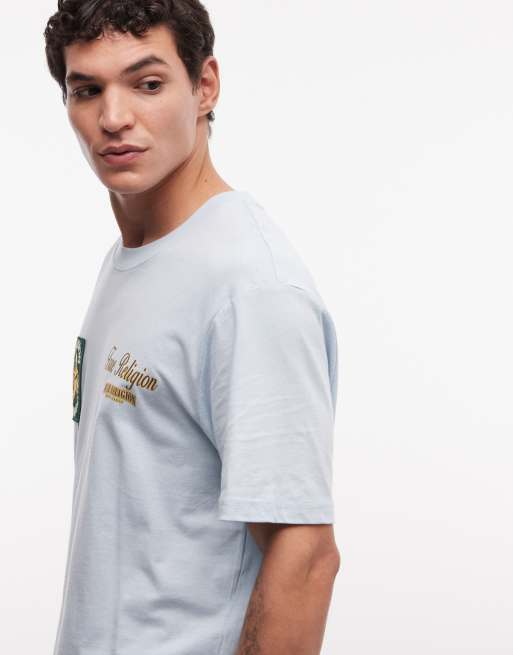 True Religion - Orchard Stamps - T-shirt in babyblauw, 5 van 5