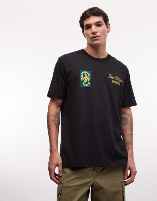 True Religion orchard stamps t-shirt in jet black, 2 of 5