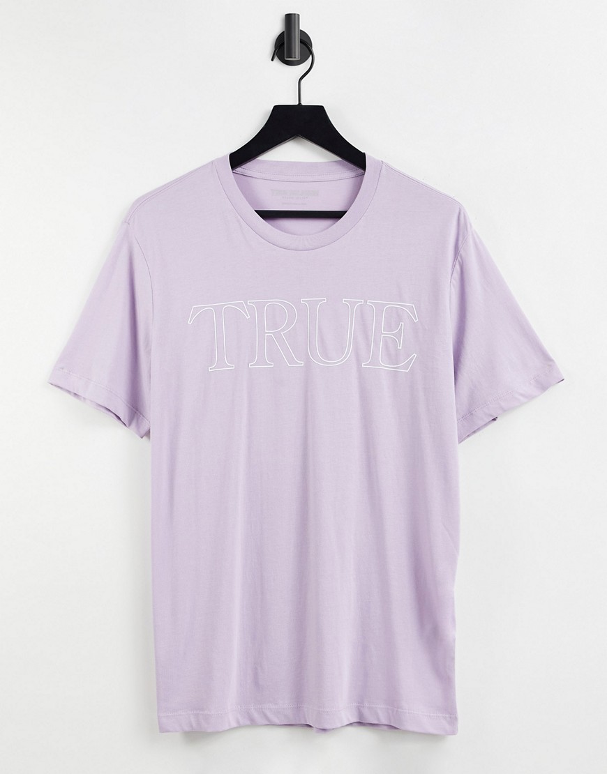 True Religion outline t-shirt-Purple