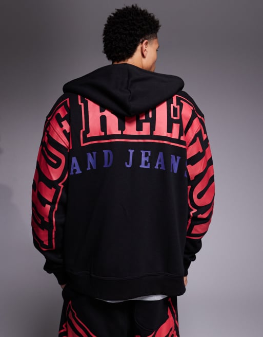 True Religion - Overarch - Sweat à capuche d'ensemble à fermeture éclair et logo - Noir, 3 de 5