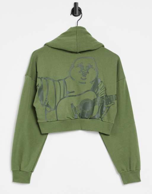 Olive green graphic hoodie new arrivals