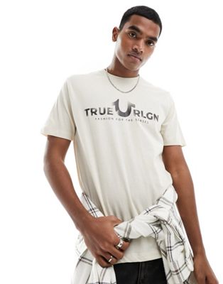True Religion printed t-shirt in tapioca