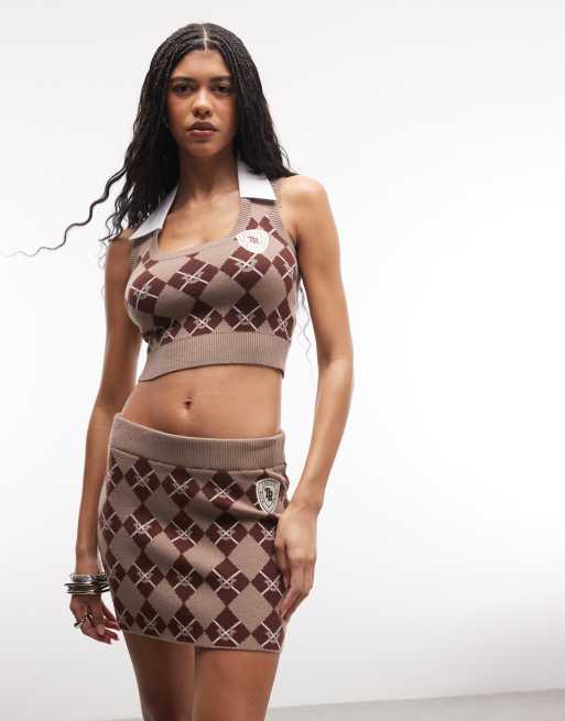 True Religion - Pull court d'ensemble sans manches à motif losanges, 2 de 4