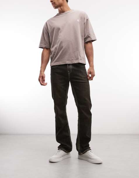 True Religion – Ricky – Bruna, tvättade jeans i slim fit med ficka med viklock - view 1