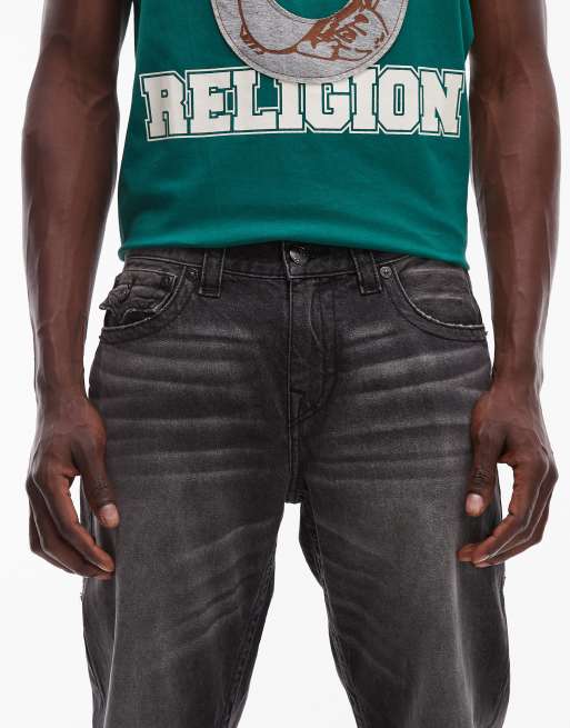 True Religion Ricky embroidered bandana flap pocket baggy jeans in