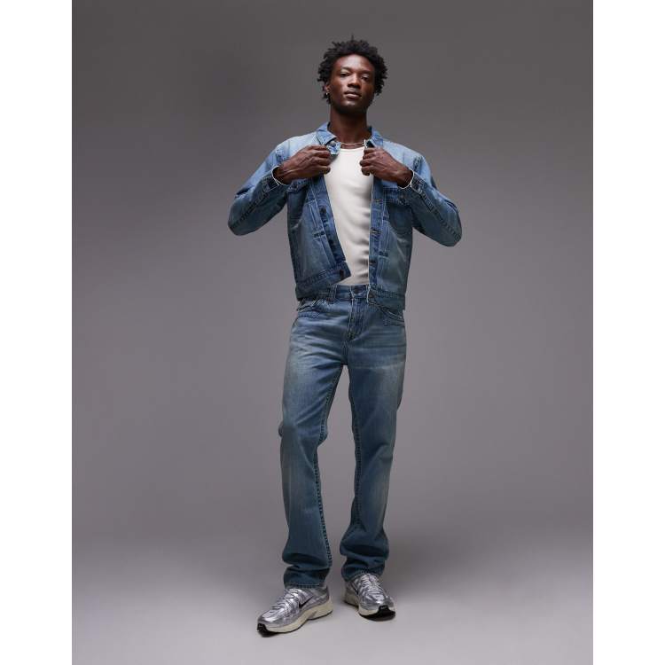 True Religion Ricky flap pocket baggy jeans co-ord in blue wash | ASOS