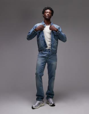 True Religion Ricky Flap Pocket Baggy Jeans In Blue