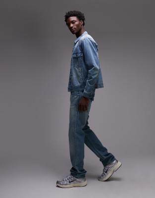 True Religion Ricky Flap Pocket Baggy Jeans In Blue